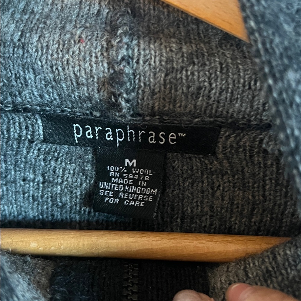 Paraphrase Gray 100% Wool zip up Jacket - Picture 3 of 4